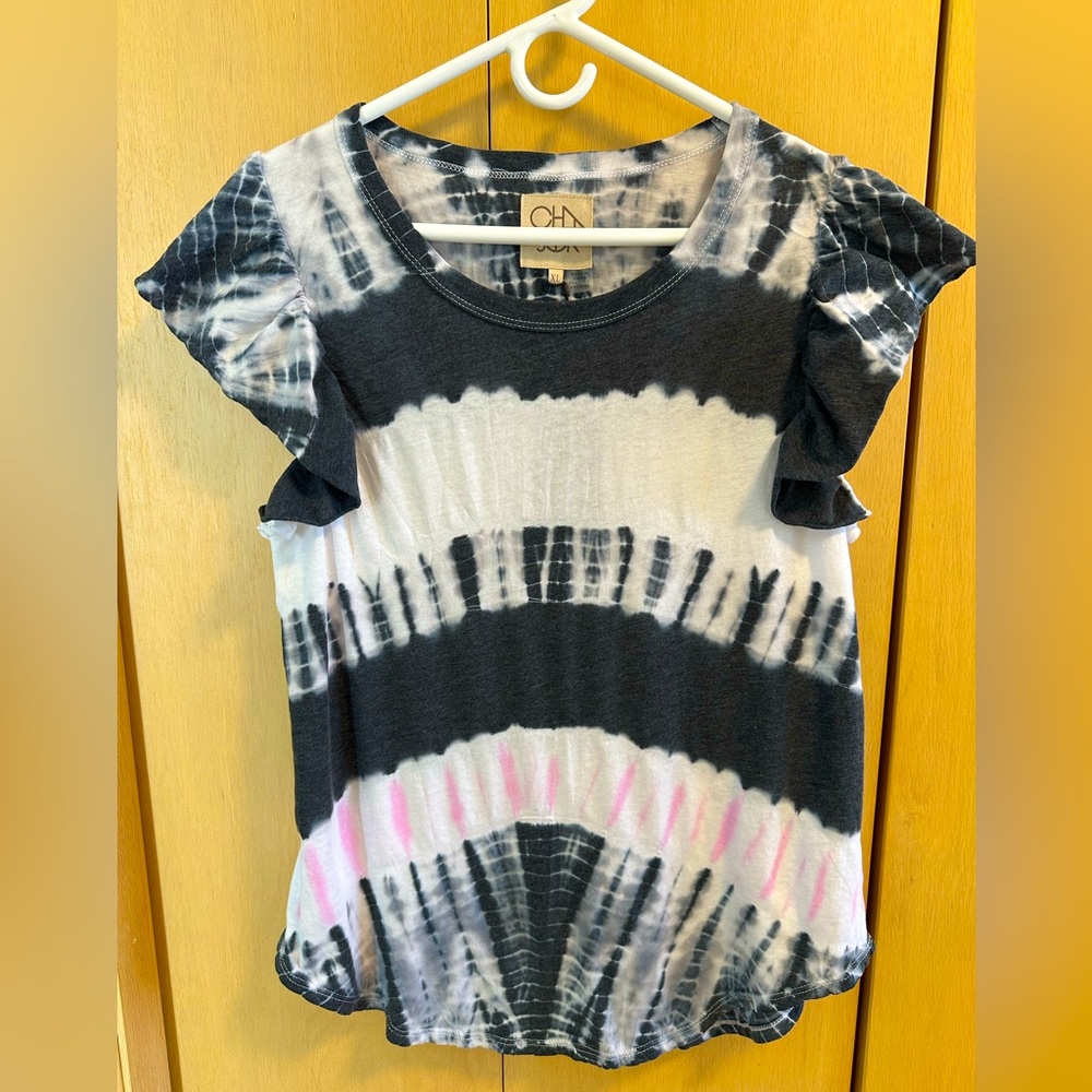 Chaser Ruffle Cap Sleeve Tie Dye Top - NWT